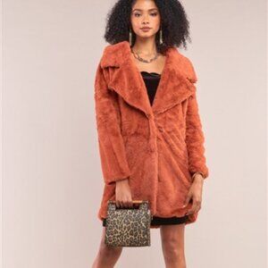 ASOS Teddy Bear Oversized Faux Fur Lapel Coat